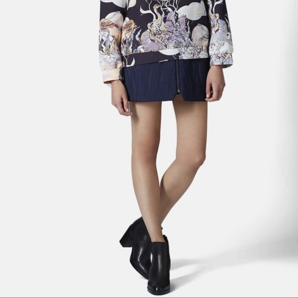 Topshop Premium Quilted Zip Skirt Mini Hardware - Picture 3 of 8